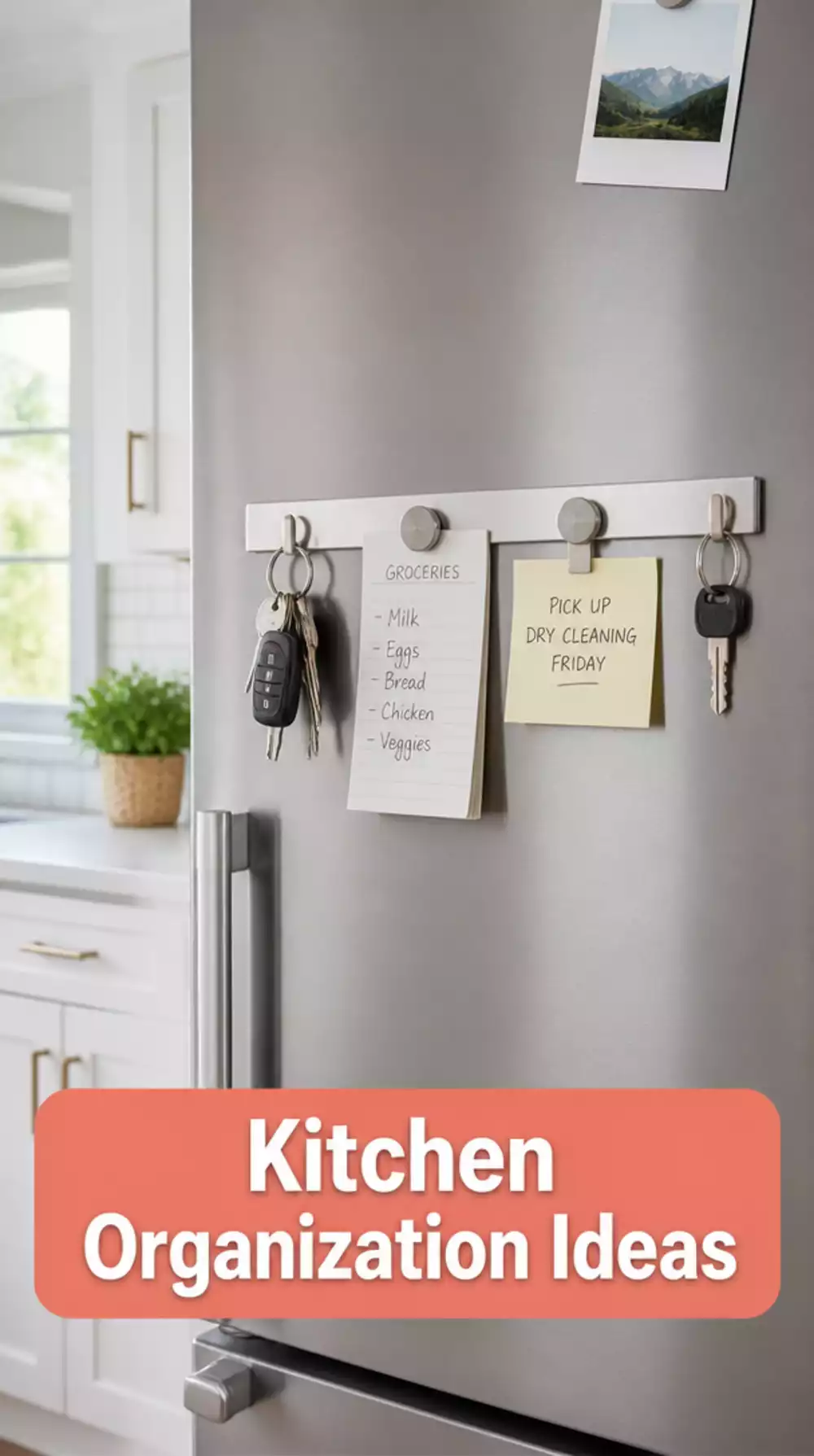 Kitchen Magnetic Fridge Strip for Notes and Keys That Keeps the Counter Clear