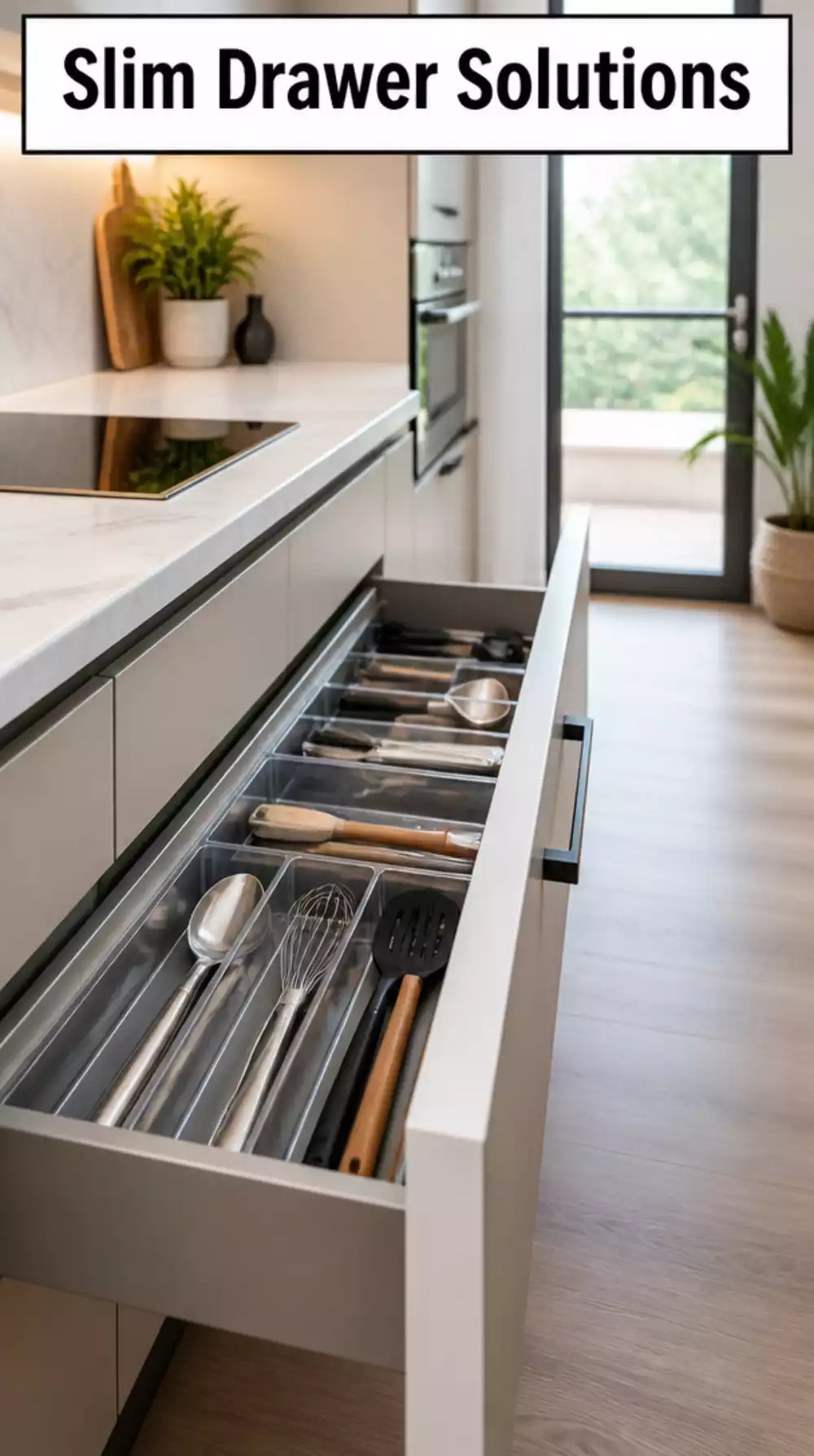 Slim Organizers for Galley Kitchen Utensil Drawers