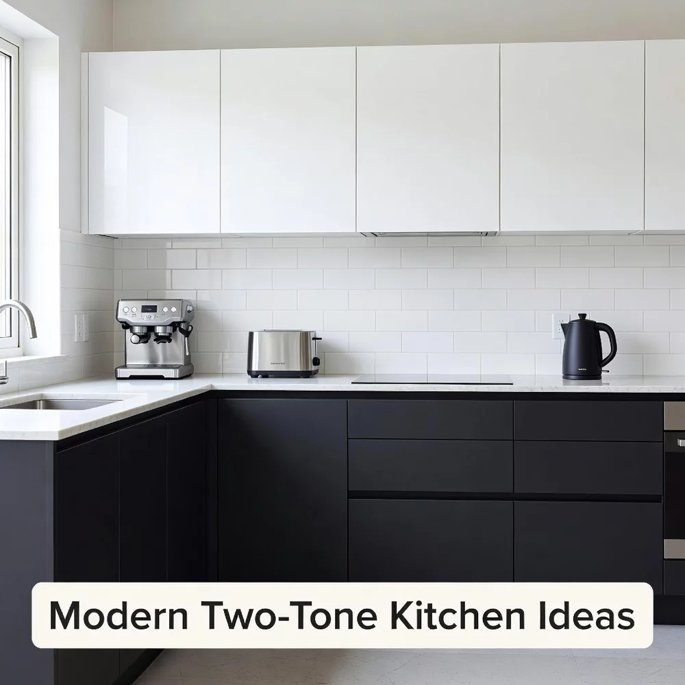 Modern Two-Tone Kitchen Ideas for High Contrast