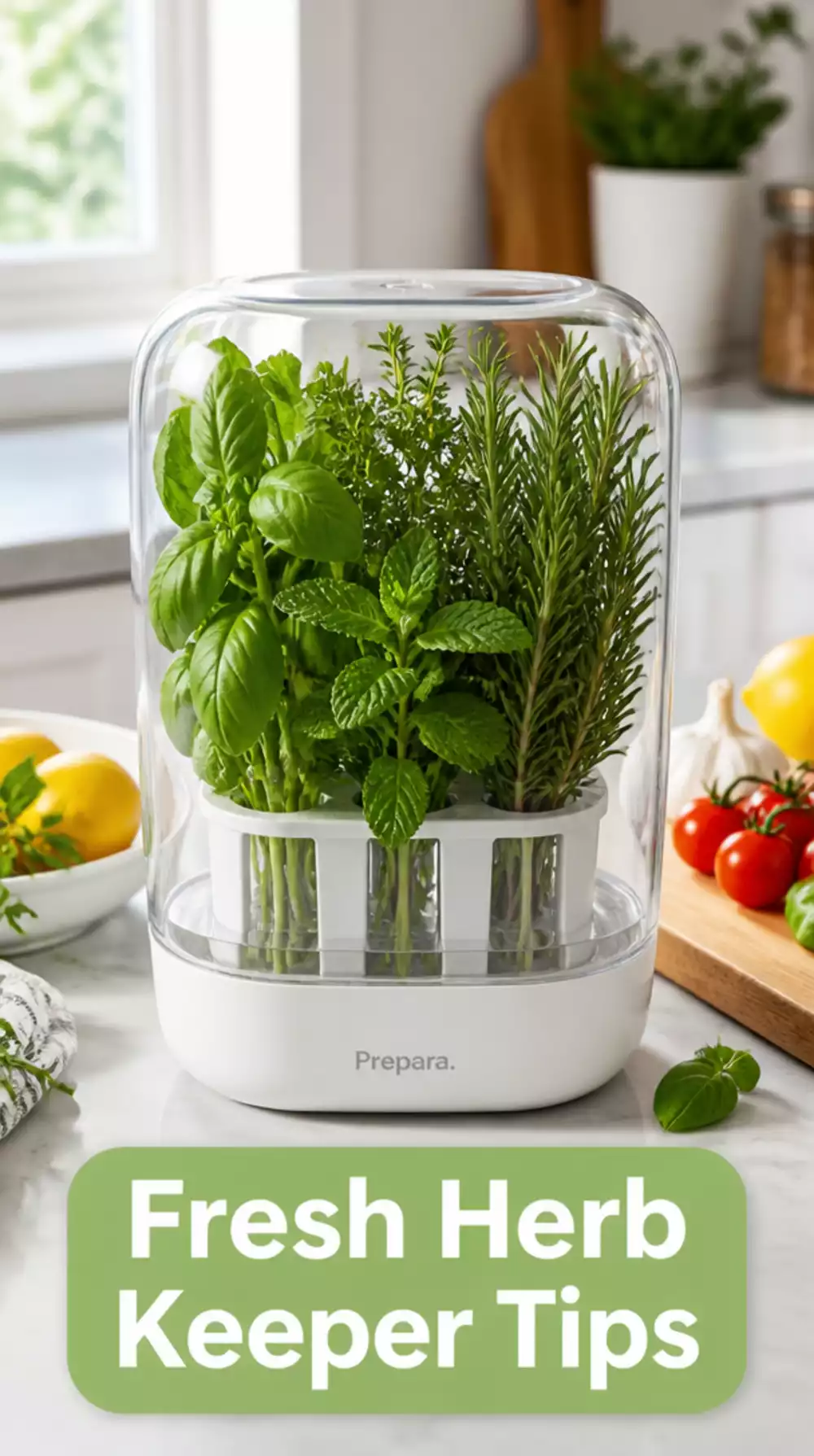 Kitchen Herb Keeper Container That Keeps Fresh Herbs Alive for Two Weeks