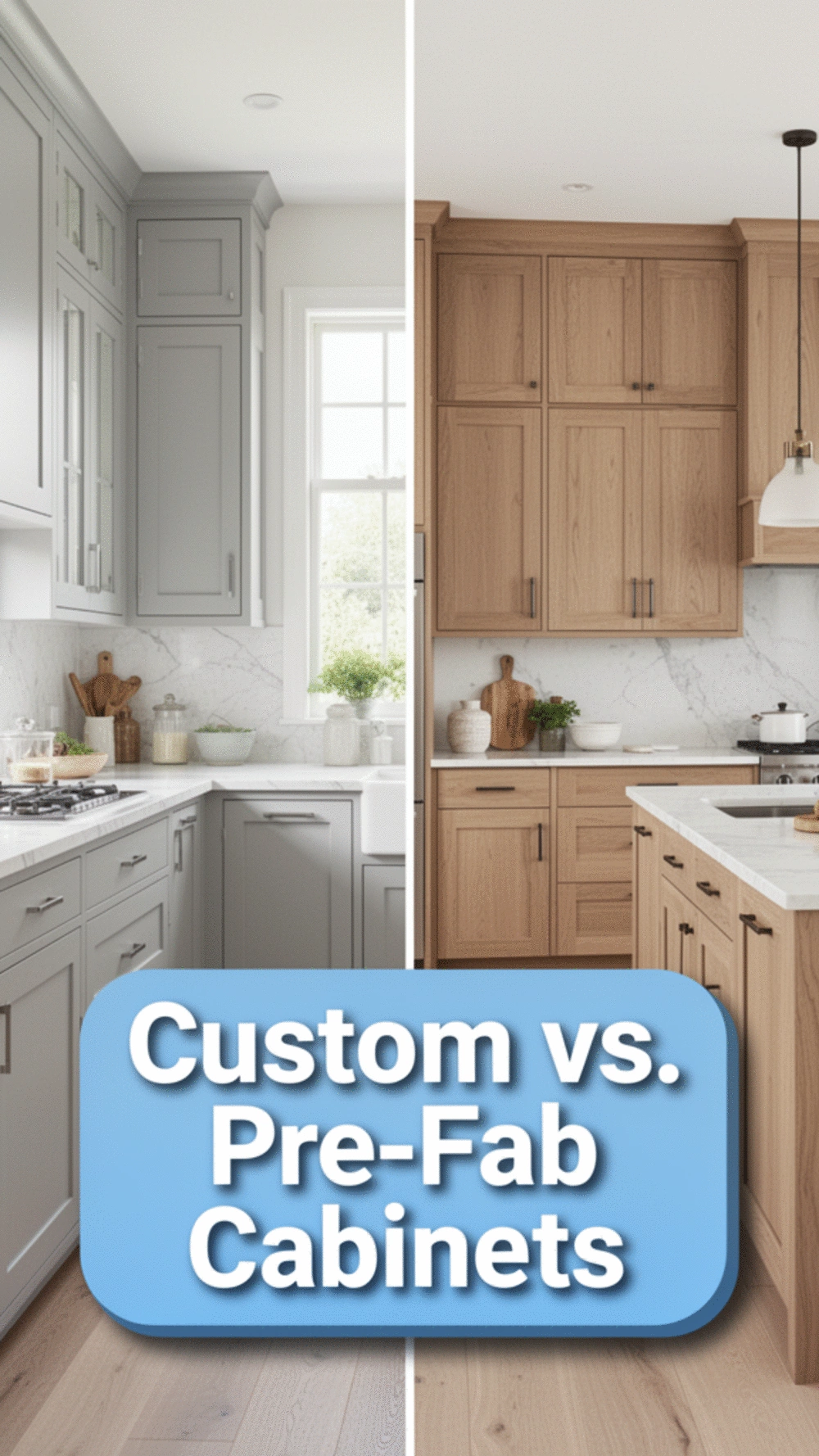 Custom vs. Pre-Fabricated Cabinets: Which is Right for Your Kitchen?