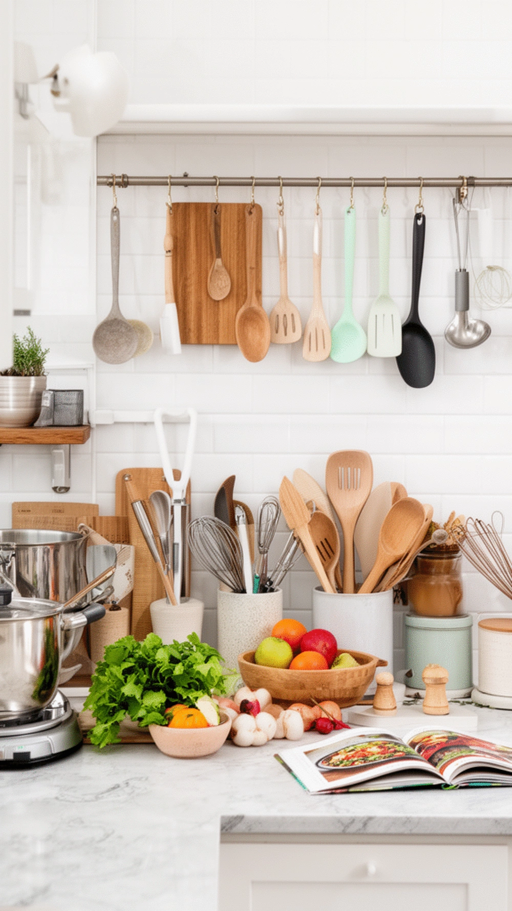 Why a Kitchen Utensil Display on the Counter Beats Hiding Everything Away
