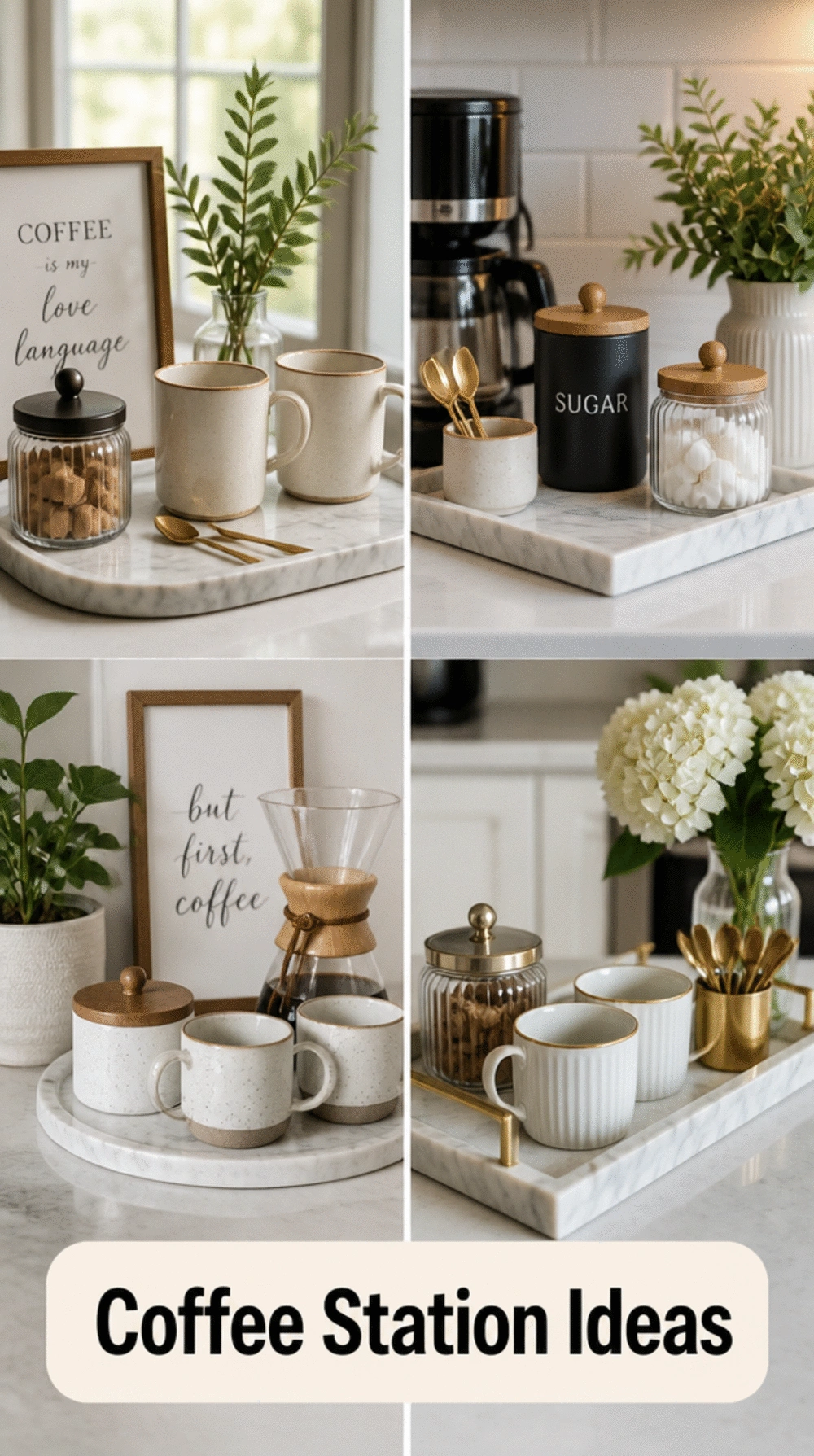 Marble Kitchen Counter Tray That Makes a Styled Coffee Station Look Intentional