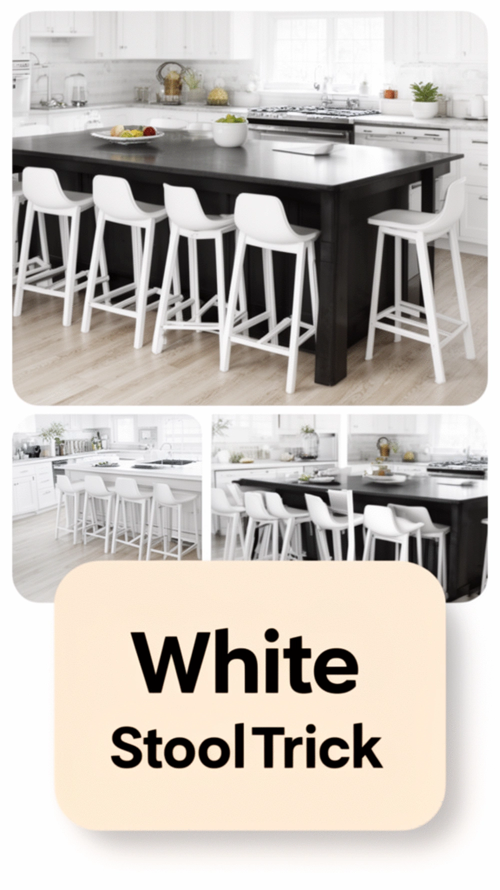 The White Kitchen Stool Trick That Makes a Dark Island Look More Balanced