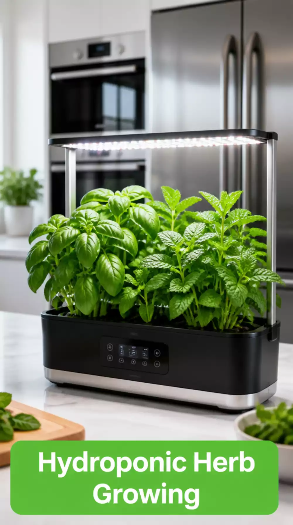 Hydroponic Kitchen Herb Grower That Keeps Basil and Mint Alive Year-Round