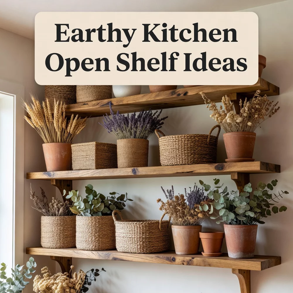 Earthy Kitchen Open Shelf Ideas for Warm Aesthetics