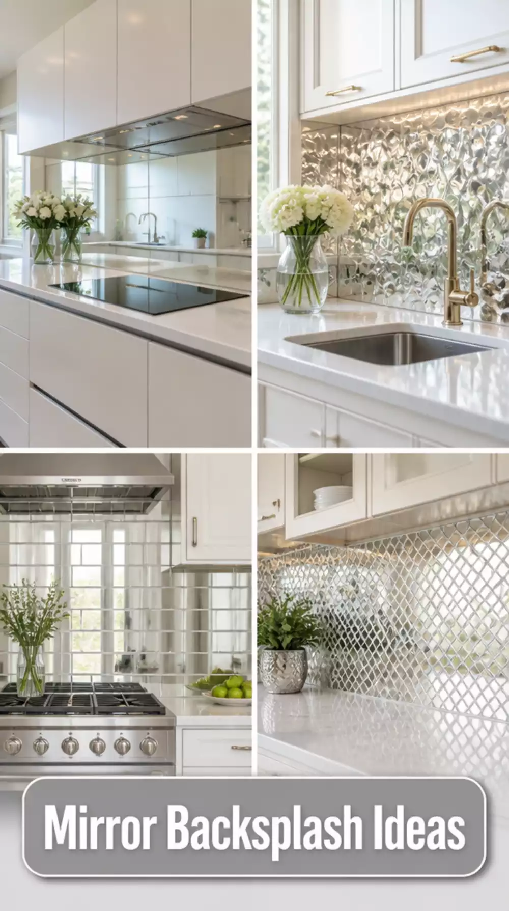 Mirror Kitchen Backsplash Panel That Doubles the Depth of a Tiny Kitchen