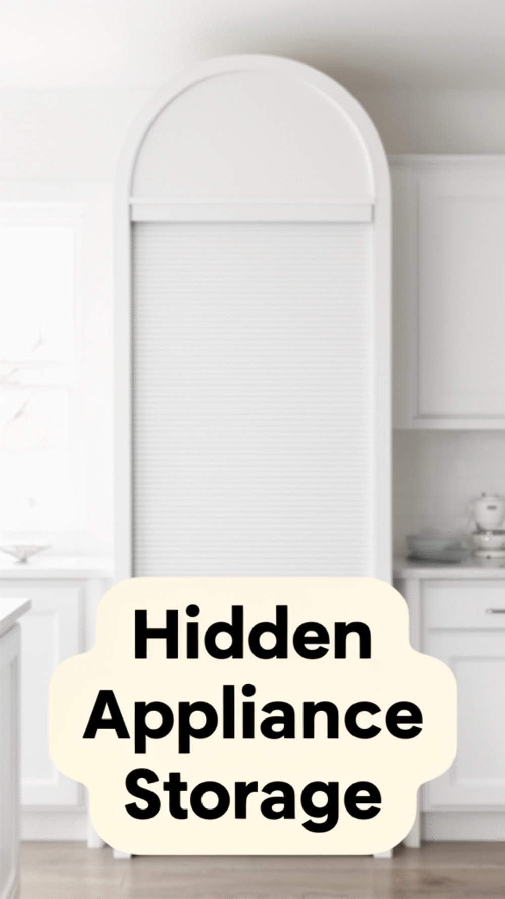 Kitchen Appliance Garage Cabinet with a Roll-Up Door That Hides Everything